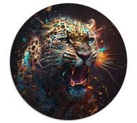 JigsawPuzzle 1000 Pieces for Adults Fantasy Leopard Round Puzzles Brain Teaser Game for Teenagers,Perfect (Size 67.5x67.5cm)