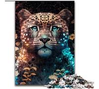 JigsawPuzzle 1000 Pieces for Adults Fantasy Leopard Wooden Jigsaw size50x75cm Brain-Challenging DIY Decorative Game, Family Interactive Toy