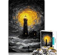 JigsawPuzzle 1000 Pieces for Adults Fantasy Lighthouse,Challenging Game And Family Play Educational Game for Birthday,Chrismas (38x26cm)