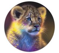JigsawPuzzle 1000 Pieces for Adults Fantasy Lion 1000 Pieces Round Puzzle Gifts Educational Activity for Cognitive Skills Cognitive Skill Improvement 67.5x67.5cm