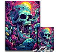 JigsawPuzzle 1000 Pieces for Adults Fantasy Purple Skull Paper Jigsaw Family Interactive Game, Craft Gift with Colorful Artwork 1000 PCS(38x26cm)
