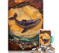 JigsawPuzzle 1000 Pieces for Adults Fantasy Whale,Help The Brain Exercise Addictive Toys to Cultivate Patience Perfect Decoration 75x50cm
