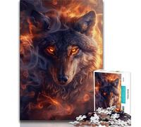 JigsawPuzzle 1000 Pieces for Adults Fantasy Wolf Portrait,Challenging Game And Family Play Educational Game for Birthday,Chrismas 38X26CM