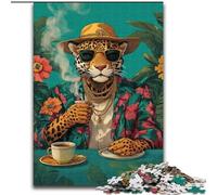 JigsawPuzzle 1000 Pieces for Adults Fashion Leopard, Brain Teaser For Wall Decoration Unique Birthday And Xmas Gifts for for Age 14 (Size 50x75cm)
