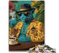 JigsawPuzzle 1000 Pieces for Adults Fashion Leopard Toys Educational Games Stress Relieving Artists Collection, Fine Art 26x38cm