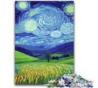 JigsawPuzzle 1000 Pieces for Adults Fields Under The Night Sky for And 14 Years And over Educational Challenge Fun Activities at Home, Birthday Gifts, Travel Gifts 26x38cm