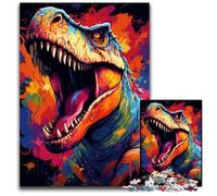 JigsawPuzzle 1000 Pieces for Adults Fierce Colorful Dinosaur Paper Jigsaw Family Interactive Game, Craft Gift with Colorful Artwork 1000 PCS(38x26cm)