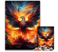 JigsawPuzzle 1000 Pieces for Adults Fire Colored Phoenix Wooden Jigsaw Family Interactive Game, Craft Gift with Colorful Artwork 1000 PCS(75x50cm)