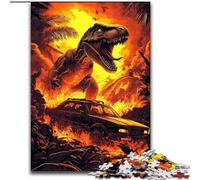 JigsawPuzzle 1000 Pieces for Adults Flame Dinosaur Impossible Jigsaw Puzzles for Adults 26X38CM Colorful Home Decor & Interactive Family Game