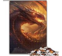 JigsawPuzzle 1000 Pieces for Adults Flame Dragon, Help The Brain Exercise Addictive Toys to Cultivate Patience Perfect Decoration (Size 50x75cm)