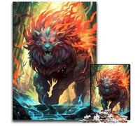 JigsawPuzzle 1000 Pieces for Adults Flame Lion GodPaper Jigsaw Puzzles for Adults Challenging Brain Teaser for Teenagers Family Fun Interactive Game 1000 PCS(38x26cm)