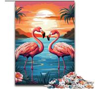 JigsawPuzzle 1000 Pieces for Adults Flamingo cardboard Jigsaw Puzzles for Adults size 38x26cm Family Game Night Fun, DIY Decorative Artwork