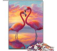 JigsawPuzzle 1000 Pieces for Adults Flamingo Couple Jigsaw Made of cardboard Challenging Brain Teaser for Teenagers, Family Fun, DIY Home Decor Gift size 38x26CM