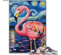 JigsawPuzzle 1000 Pieces for Adults Flamingo Night Sky cardboard Puzzles size 26x38cm for Holidays, Birthdays, And Family Game Nights