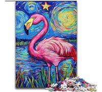 JigsawPuzzle 1000 Pieces for Adults Flamingo Night Sky Puzzles for Adults for Family And Friends, Suitable for Ages 14+ size 50x75cm