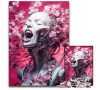 JigsawPuzzle 1000 Pieces for Adults Floral CyborgPink Joy Wooden Jigsaw Perfect for Teenagers Family Bonding Brain TeaserDIY Home Decor Gift 1000 PCS(75x50cm)