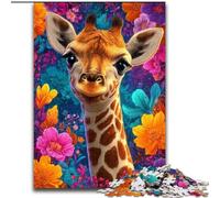 JigsawPuzzle 1000 Pieces for Adults Flowers Giraffe 1000 Pieces Puzzles for Adults Interactive Family Game, Suitable for Ages 14+ (Size 26x38cm)