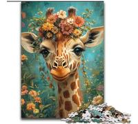 JigsawPuzzle 1000 Pieces for Adults Flowers Giraffe cardboard Jigsaw 26X38CM Home Decor Brain Teaser Game for Teenagers & Family Interaction