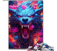 JigsawPuzzle 1000 Pieces for Adults Flowers Mighty Wolf, for 14+ Challenging Game As A Gift for The Whole Family And Friends (Size50x75cm)