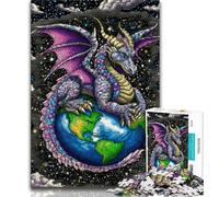 JigsawPuzzle 1000 Pieces for Adults Flying Dragon Standing on Earth,Challenging Game And Family Play Educational Game for Birthday,Chrismas (75x50cm)