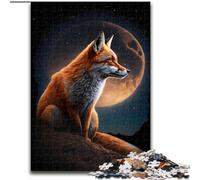 JigsawPuzzle 1000 Pieces for Adults Fox on The Moon Puzzle Made of Wood,Perfect Home Or Office Decor, Ideal 1000pcs(50x75cm)