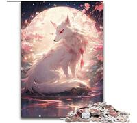JigsawPuzzle 1000 Pieces for Adults Fox Under The Moon Puzzle Made of Wood,Family Fun Craft, Perfect for Birthdays, Holidays 1000pcs(50x75cm)