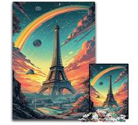 JigsawPuzzle 1000 Pieces for Adults France Eiffel Tower Paper Jigsaw Family Interactive Game, Craft Gift with Colorful Artwork 1000 PCS(38x26cm)