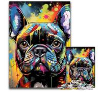 JigsawPuzzle 1000 Pieces for Adults French Bulldog Graffiti cardboard Jigsaw Ideal for Lover, Perfect Christmas, New Year, Valentine's Gift 26X38CM/10.23x14.96inch