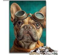 JigsawPuzzle 1000 Pieces for Adults French Bulldog Pilot, Help The Brain Exercise Addictive Toys to Cultivate Patience Perfect Decoration (Size 50x75cm)