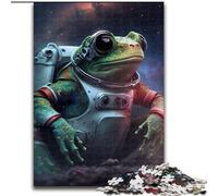 JigsawPuzzle 1000 Pieces for Adults Frog Space Astronaut Puzzle Made of Wood,Birthday Gift Idea, Challenging Brain Teaser Game 1000pcs(50x75cm)