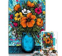 JigsawPuzzle 1000 Pieces for Adults Funky Pop Art Bouquet,Help The Brain Exercise Addictive Toys to Cultivate Patience Perfect Decoration 75x50cm