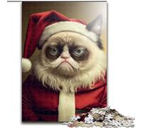 JigsawPuzzle 1000 Pieces for Adults Funny Cat Santa Puzzle Made of Wood,Challenging DIY Brain Teaser, Perfect Family Game Or Decorative Gift 1000pcs(50x75cm)