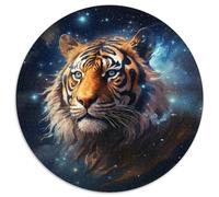 JigsawPuzzle 1000 Pieces for Adults Galaxies Tigers Round Paper Puzzles Artwork Decor Intelligence Toy for Family Indoor Games (67.5x67.5cm)