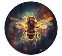 JigsawPuzzle 1000 Pieces for Adults Galaxy Bees Round Paper Puzzles Artwork Decor Intelligence Toy for Family Indoor Games (67.5x67.5cm)