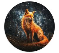 JigsawPuzzle 1000 Pieces for Adults Galaxy Fox Round Paper Puzzles Artwork Decor Intelligence Toy for Family Indoor Games (67.5x67.5cm)