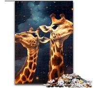 JigsawPuzzle 1000 Pieces for Adults Galaxy Giraffe Difficult Puzzles for Adults Ideal for Lover, Perfect Christmas, New Year, Valentine's Gift size : 50x75cm