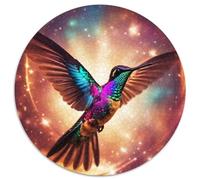 JigsawPuzzle 1000 Pieces for Adults Galaxy Hummingbird Round Cardboard Puzzles Family Game Night,Home Decor & Brain Training Gift (Size 67.5x67.5cm)
