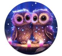 JigsawPuzzle 1000 Pieces for Adults Galaxy Owl 1000 Pieces Round Puzzle Gifts Educational Activity for Cognitive Skills Cognitive Skill Improvement (67.5x67.5cm)
