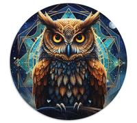 JigsawPuzzle 1000 Pieces for Adults Galaxy Owl 1000 Pieces Round Puzzle Gifts Educational Activity for Cognitive Skills Cognitive Skill Improvement (67.5x67.5cm)