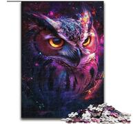 JigsawPuzzle 1000 Pieces for Adults Galaxy Owl Jigsaw Made of Wood, Challenging Brain Teaser for Teenagers, Family Fun, DIY Home Decor Gift 1000pcs(50x75cm)