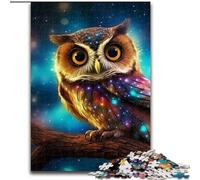 JigsawPuzzle 1000 Pieces for Adults Galaxy Owl Puzzle Made of cardboard,Perfect for Family Fun, Party Games, Birthday Party Favors 1000pcs(26x38cm)
