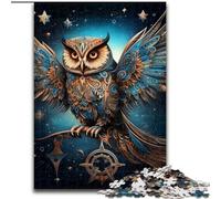 JigsawPuzzle 1000 Pieces for Adults Galaxy Owl Wooden Jigsaw Puzzles for Adults for Teenagers Challenging Toy Games (Szie 50x75cm)