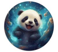 JigsawPuzzle 1000 Pieces for Adults Galaxy Panda Round Paper Puzzles Artwork Decor Intelligence Toy for Family Indoor Games (67.5x67.5cm)