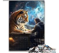 JigsawPuzzle 1000 Pieces for Adults Galaxy Tiger Piano Puzzle Made of Wood,Perfect for Family Fun, Party Games, Birthday Party Favors 1000pcs(50x75cm)