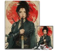 JigsawPuzzle 1000 Pieces for Adults Geisha Japanese Warrior Wooden Jigsaw Perfect for Teenagers Family Bonding Brain TeaserDIY Home Decor Gift 1000 PCS(75x50cm)