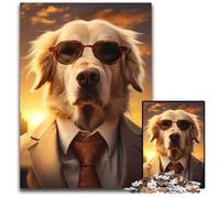 JigsawPuzzle 1000 Pieces for Adults Gentleman Golden Retriever Paper Jigsaw Puzzles for Adults Challenging DIY Brain Teaser for Teenagers 1000 PCS(38x26cm)