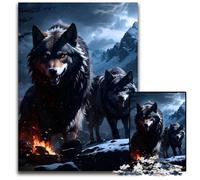 JigsawPuzzle 1000 Pieces for Adults Geri And Freki Wolves Paper Puzzles for Birthdays Holidays Best for Christmas 1000 PCS(38x26cm)
