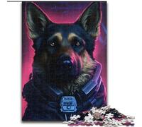 JigsawPuzzle 1000 Pieces for Adults German Shepherd Impossible Jigsaw Puzzles for Adults for Birthdays, Holidays, Space Party Decorations (Size 26x38cm)