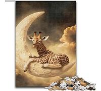 JigsawPuzzle 1000 Pieces for Adults Giraffe on The Moon, for 14+ Challenging Game As A Gift for The Whole Family And Friends (Size 26x38cm)