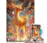 JigsawPuzzle 1000 Pieces for Adults Golden Animal Deer,Help The Brain Exercise Addictive Toys to Cultivate Patience Perfect Decoration 38x26cm